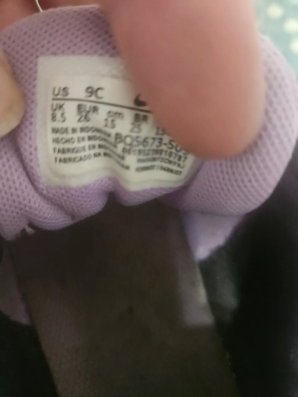 Nike Kids Purple Hook-and-Loop Athletic Sneakers